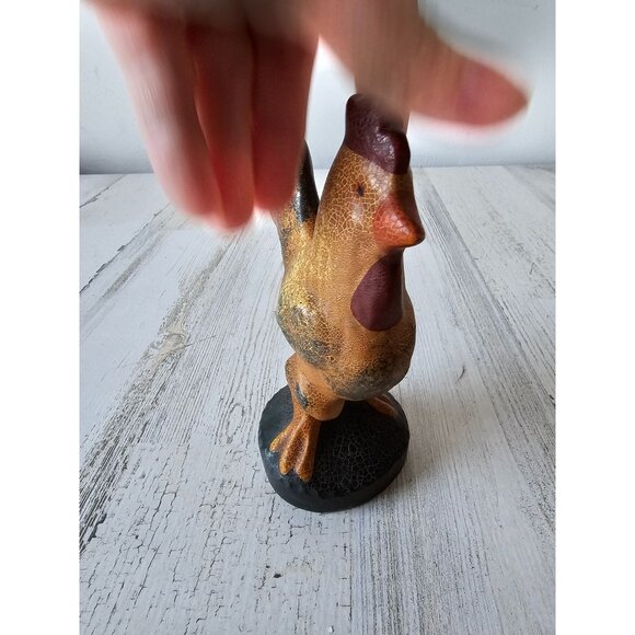 Vintage terracotta shabby chic rooster chicken folk art country decor porcelain? - Picture 2 of 7
